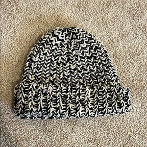 Black and White rag & bone Knit Beanie